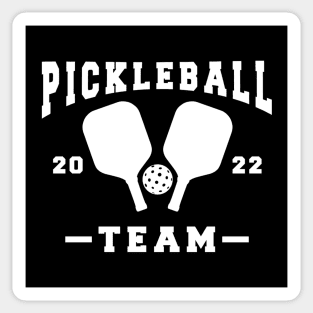 Pickleball team white text. Sticker